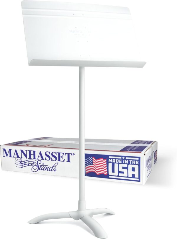 Manhasset Music Stand For Sheet Music - 48 Symphony Model - 4801MWH - Long Lasting, Durable Manhasset Stand - Adjustable Height - 20" by 12